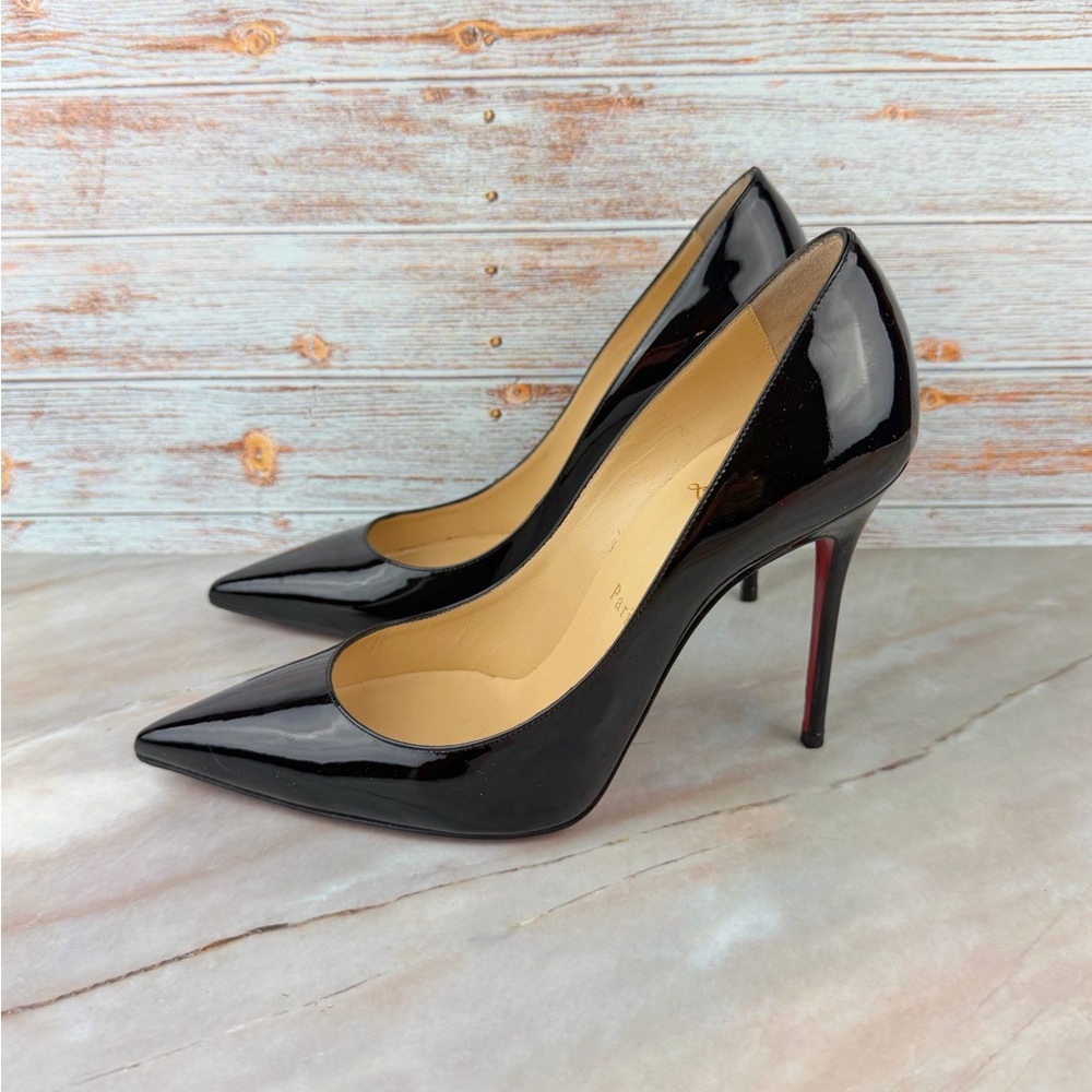Christian Louboutin So Kate Patent Leather Black Heels Red Bottoms - Picture 2 of 12